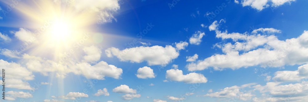 Wall mural blue sky with cloud closeup