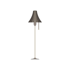 Lamp light bulb vector icon isolated furniture floor electric decor flat retro
