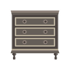 Drawer dresser vector room wardrobe cartoon isolated flat icon design cupboard decor dress furniture home
