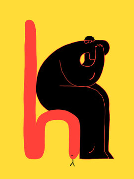 Anxiety and emotional block. Decay and mental and physical exhaustion caused by anxiety. Illustration. The illustration shows anxiety as a metaphor for the venom of a snake. The age of anxiety. 