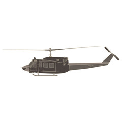 Vector helicopter flat icon isolated. Aircraft side view illustration design aviation.