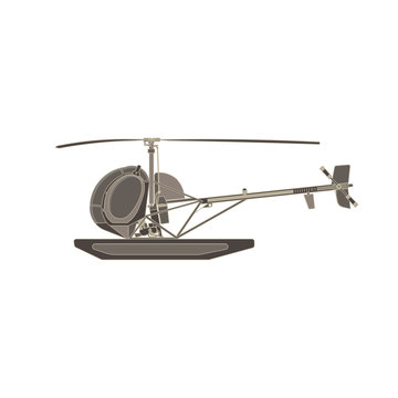 Vector helicopter flat icon isolated. Aircraft side view illustration design aviation.