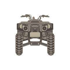 Vector ATV isolated icon off-road motorcycles sign on white background illustration. Extreme quad bike logo. 