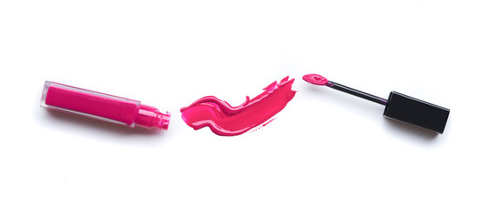liquid lipstick with a single color swipe - obrazy, fototapety, plakaty