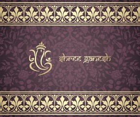 Ganesha, wedding card, royal Rajasthan, India