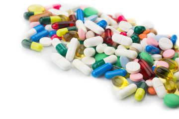 Multicolored Isolated Pills and Capsules