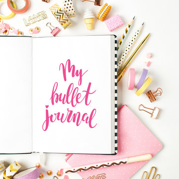 Hand drawn bullet journal stickers. Cute grunge labels for