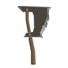 Axe vector illustration isolated icon blade wooden tool danger design element flat hand retro vintage
