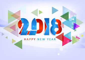 Happy new year 2018 greeting card