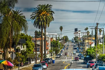 Foto auf Alu-Dibond Straße in der Innenstadt von Los Angeles © Gabriele Maltinti