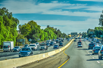 Fototapeta premium Traffic on Hollywod freeway