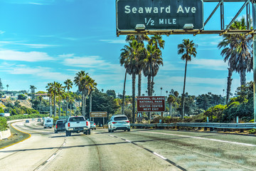 Fototapeta premium Traffic on Pacific Coast Highway southbound