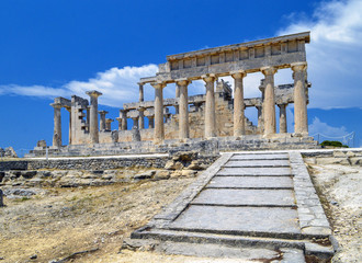 Ancient temple on the island of Aegina in Greece.