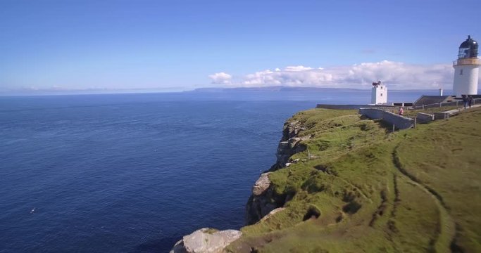 Aerial, Dunnet Head Coastline, Scotland - Native Version
