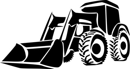 Tractor loader - stylized vector illustration