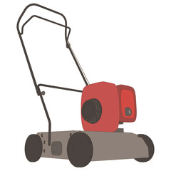 Lawn mower vector icon grass garden illustration mowing gardening isolated work tool