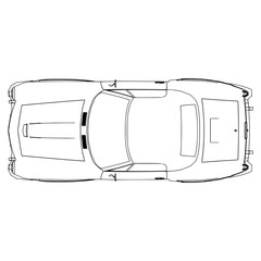 Car icon vector outline illustration silhouette auto symbol line isolated