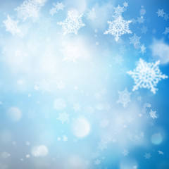 Naklejka na ściany i meble Christmas Background with Lights and Snowflakes. EPS 10 vector