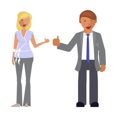 Man and woman expression. 