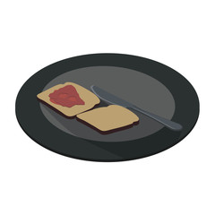 Plate food icon vector white dish illustration dining meal isolated flat restaurant symbol