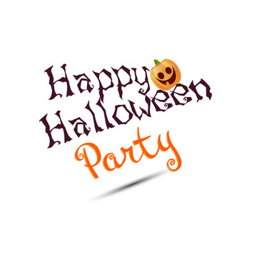 Halloween party poster with pumpkins vector illustration isolated symbol