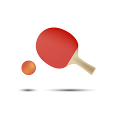 Ping pong tennis table racket vector icon ball isolated game flat