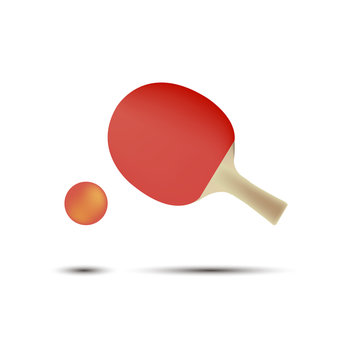 Ping pong tennis table racket vector icon ball isolated game flat