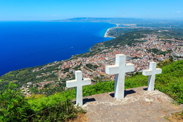 Three crosses on Saint Elia mount top.