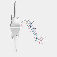 Music background guitar musical acoustic instrument concert sound vector vintage rock