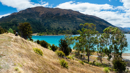 Fototapeta na wymiar Lake Hawea in New Zealand