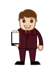 Happy Man Presenting Mobile
