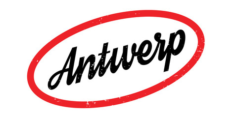 Antwerp rubber stamp. Grunge design with dust scratches. Effects can be easily removed for a clean, crisp look. Color is easily changed.