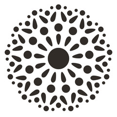 Wonderful Mandala Decoration Ornament. Black on White Background. 