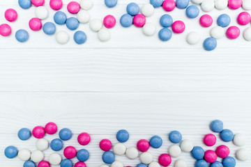 Frame from colorful mint candies