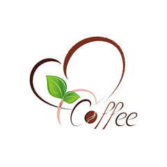 Stylish coffee logo for coffee shop, menu, restaurant. Elegant beautiful element for design.