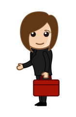 Beautiful Cartoon Businesswoman
