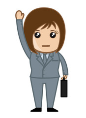 Cartoon Businesswoman Gesture