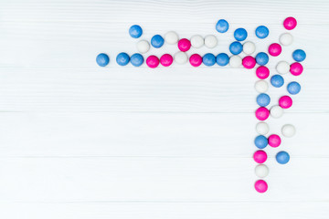 Frame from colorful mint candies