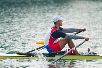 Single scull rowing