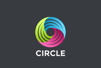 Social Teamwork infinite Circle Logo loop vector. Infinity icon