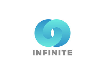 Impossible Circle rings 3D Logo vector. Infinity Loop icon
