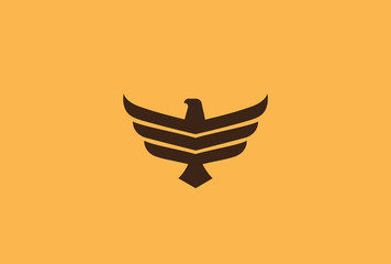 Eagle flying soaring Logo vector. Bird Falcon Hawk Heraldic