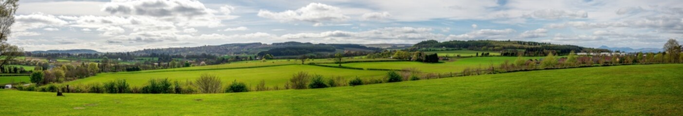 Fototapeta na wymiar Landscape panorama near the Battle of Bannockburn visitor centre