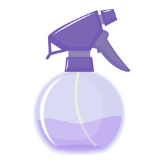 Water sprayer bottle on white background, cartoon illustration. Vector