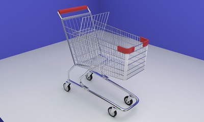 Shopping Car of background, 3d