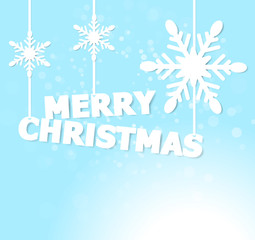 Winter Christmas Snowflakes Background