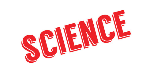 Science rubber stamp. Grunge design with dust scratches. Effects can be easily removed for a clean, crisp look. Color is easily changed.