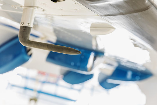 Pitot tube - aircraft part, detail.
