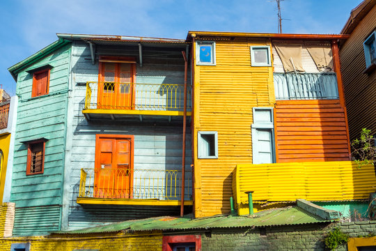 The colorful houses of La Boca in Buenos Aires, Argentina