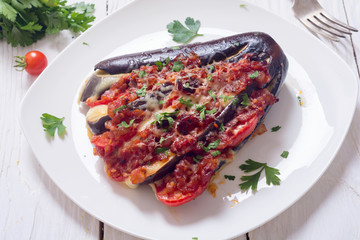 Baked eggplant with tomato